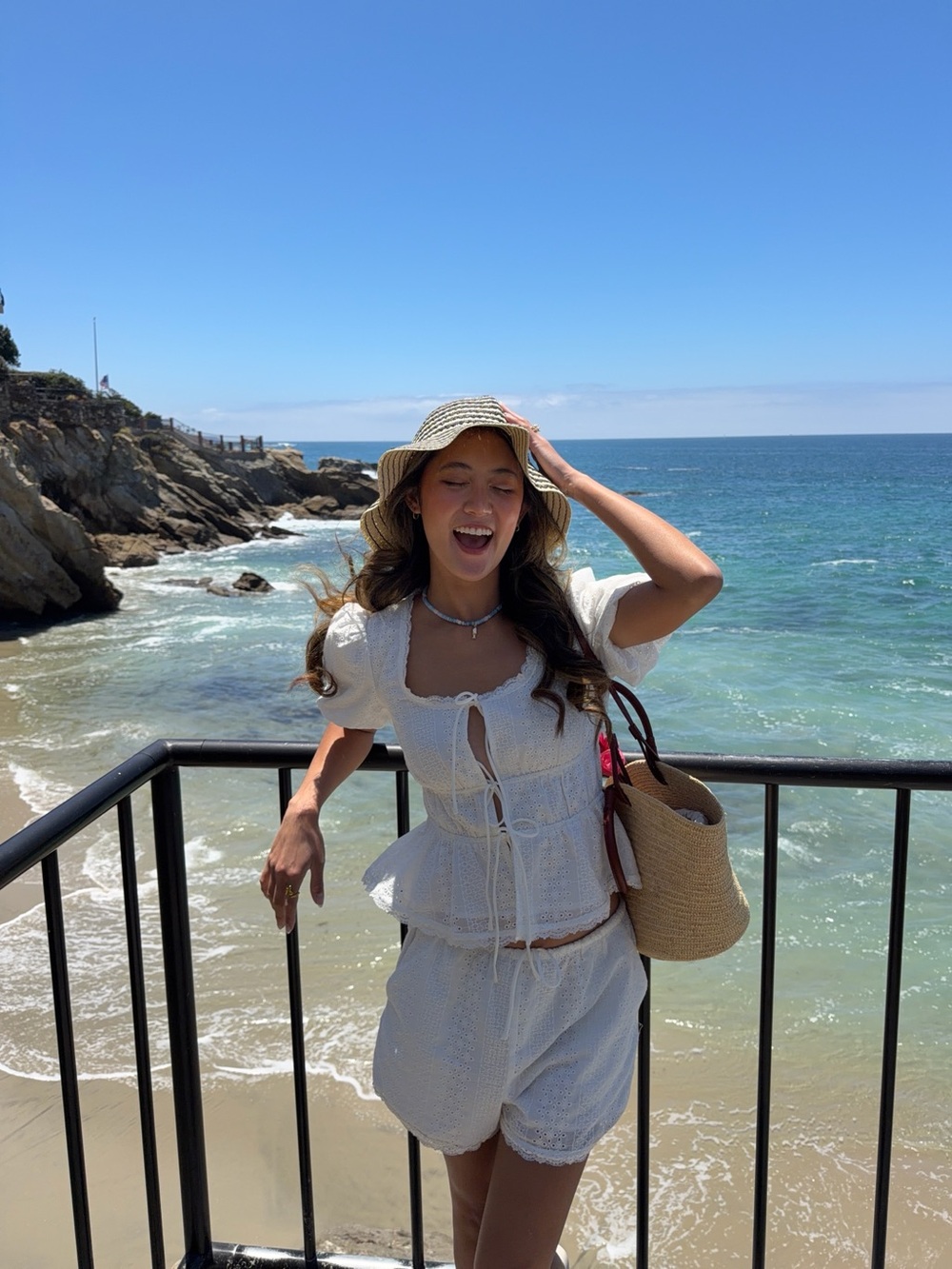 Lulu's White Cotton High-Waist Shorts - Picture 2 of 4
